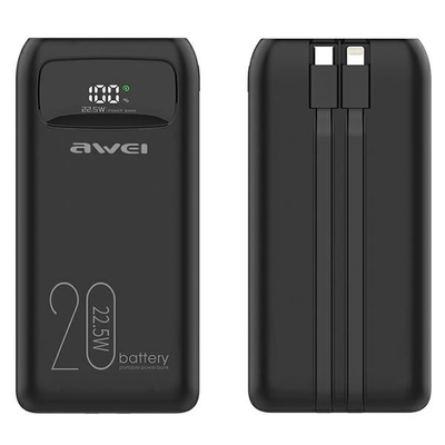 Product PowerBank Awei 20000mAh P169 K 22,5W USB-C+Apple Cab base image