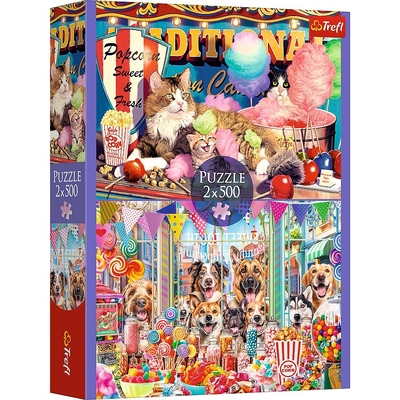 Product Παζλ 2x500 Pieces Fluffy Friends Cats Dogs base image