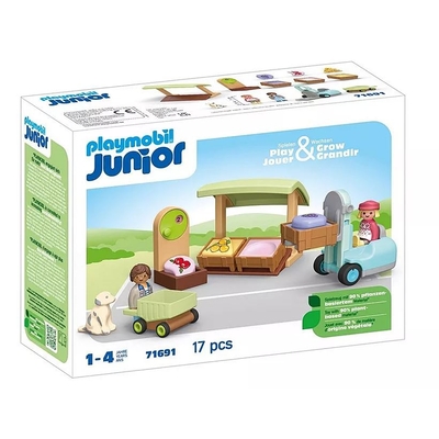 Product Playmobil Junior 71691 Ecological Market with Forklift Figures Set base image