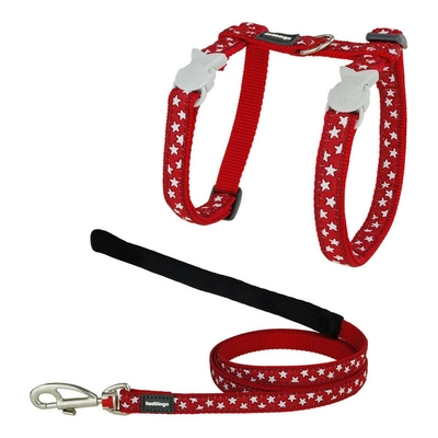 Product Λουρί Γάτας Red Dingo Style Κόκκινο Αστέρι Λευκό Λουρί base image