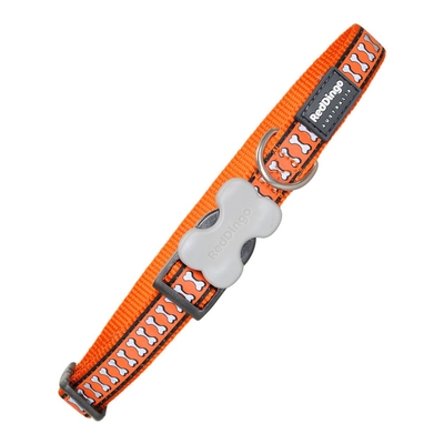 Product Κολλάρο Σκύλου Red Dingo Αντανακλαστική Οστά Πορτοκαλί (1,5 x 24-36 cm) base image