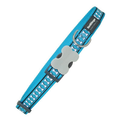 Product Κολλάρο Σκύλου Red Dingo Αντανακλαστική Οστά Τυρκουάζ (1,2 x 20-32 cm) base image