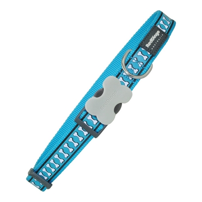Product Κολλάρο Σκύλου Red Dingo Αντανακλαστική Οστά Τυρκουάζ (2,5 x 41-63 cm) base image
