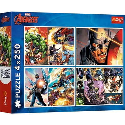 Product Παζλ 4x250 Κομμάτια Avengers Heroic Days base image