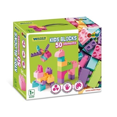 Product Παιχνίδι Κατασκευής Wader Kids Blocks 50 Pcs Pink base image
