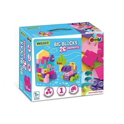 Product Παιχνίδι Κατασκευής Wader Big Blocks 26 Pcs. Pink base image