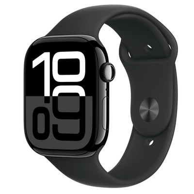 Product Smartwatch Apple Watch Series 10 GPS 46 mm Jet Black Aluminium with Black Sport - M/L base image
