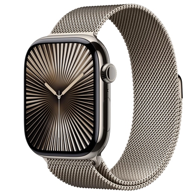 Product Smartwatch Apple Watch Series 10 GPS + Cellular 46 mm Natural Titanium with Natural Milanese - M/L base image