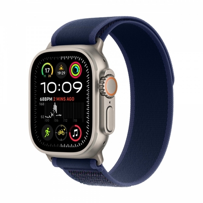 Product Apple Watch Ultra 2 Gps + Cellular 49 Mm Natural Titanium Case With Blue Trail Loop - S/M base image