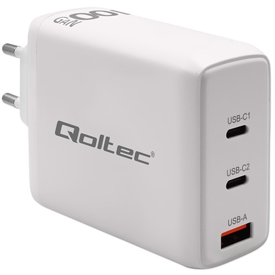 Product Φορτιστής Πρίζας Qoltec Gan 100w ,5v 20v 1.5a 3a,2xusbc Pd,1xusb base image