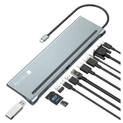 Product USB Hub Techly Notebook Docking Station Usb-C On Hdmi base image