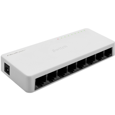 Product Network Switch Qoltec 8xrj45 Port 100mbps Lan base image