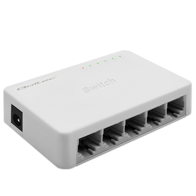Product Network Switch Qoltec 5xRJ45 port 1000Mbps LAN base image