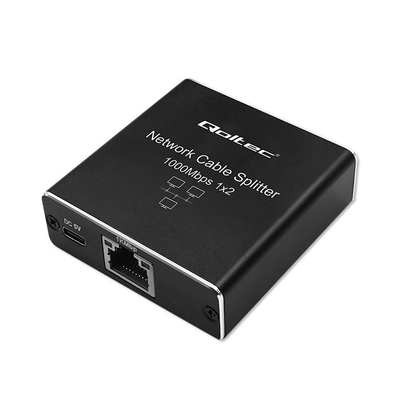 Product Network Switch Qoltec Splitter mini 1x2 port RJ45 1000Mbps base image
