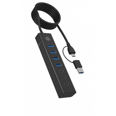 Product USB Hub Icy Box IB-HUB1737-C3 7-Port USB 3.2 Gen 1 base image