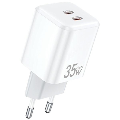 Product Φορτιστής Πρίζας Awei Gan 35w 2xusb-C Pd65 White base image