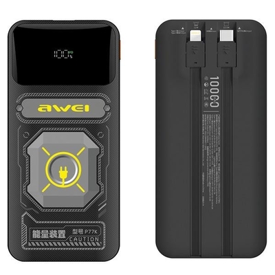 Product PowerBank Awei 10000mAh 22,5 W P77K integrated cable base image
