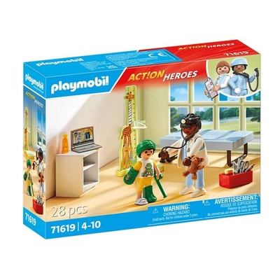 Product Playmobil Figures Set Action Heroes 71619 Pediatrician With Teddy Bear base image