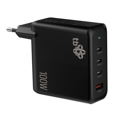 Product Φορτιστής Πρίζας TB 3x USB-C + USB A Black, GaN 100W base image