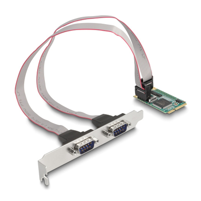 Product Controller Delock κάρτα επέκτασης mini PCIe σε 2x RS-232 95273 base image