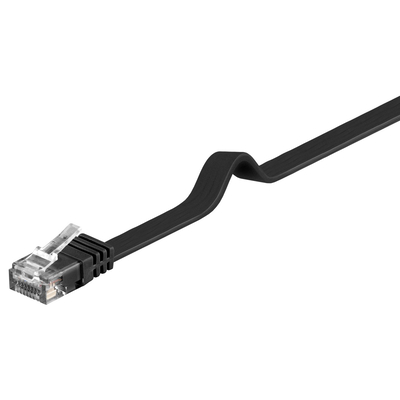 Product Καλώδιο Δικτύου Goobay 95387, CAT 6 U/UTP, flat, copper, 5m, μαύρο base image