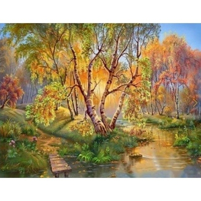 Product Παιδικές Χειροτεχνίες Norimpex Diamond Mosaic - Birches by the Stream base image