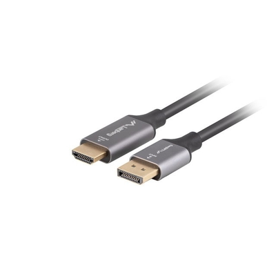 Product Καλώδιο DP Lanberg Displayport(M)-HDMI(M) 1M 4K Black and silver base image