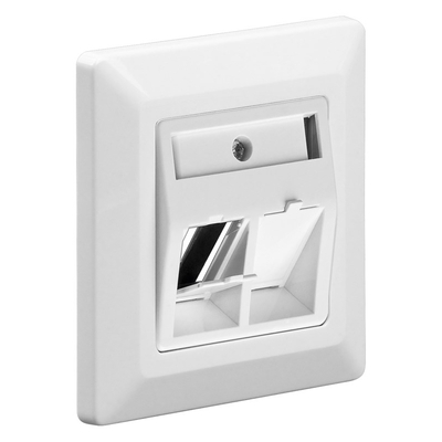 Product Πρίζα Goobay τοίχου για 2x keystone jacks 95902, 80x80mm, λευκό base image