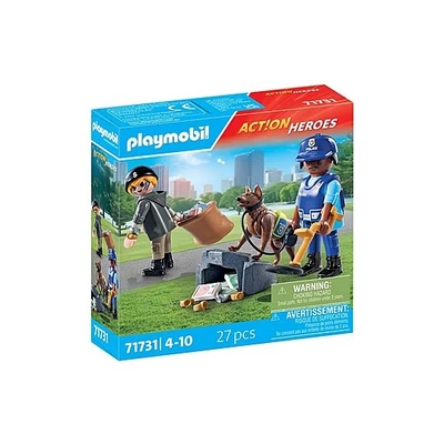 Product Playmobil Action Heroes 71731 Police Search with dog base image