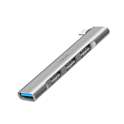 Product USB Hub Logilink Ultraslim USB-C hub to 1xUSB-A 3.0, 3xUSB-A 2. base image