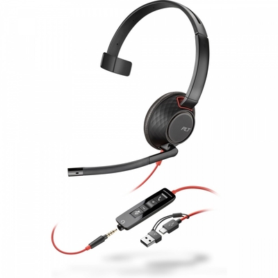 Product Ακουστικά VOIP Poly Blackwire 5210 USB-C + 3.5mmP +USB-C/A 8X230AA base image