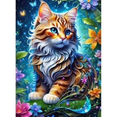 Product Παιδικές Χειροτεχνίες Norimpex Diamond Mosaic - Cat in the Magic Garden base image