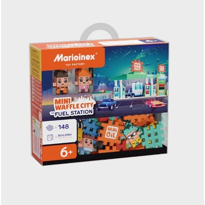 Product Παιχνίδι Κατασκευών Marioinex Mini Waffle - Gas station 148 pieces base image