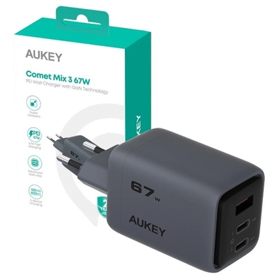 Product Φορτιστής Πρίζας Aukey Comet Mix 3 Wall 67W 3xUSB PA-C3 base image