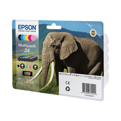 Product Μελάνι Epson 24 Multipack - 6-pack - black, yellow, cyan, magenta, light magenta, light cyan - original base image