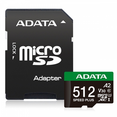 Product Κάρτα Μνήμης microSD 512GB Adata Speed Plus UHS1 U3 V30 A2 base image