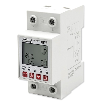 Product Όργανο Μέτρησης Πίνακα Qoltec WiFi DIN with electricity 63A base image
