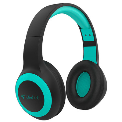 Product Headphone Celebrat με μικρόφωνο A23-BL, bluetooth, 40mm, μαύρο-μπλε base image
