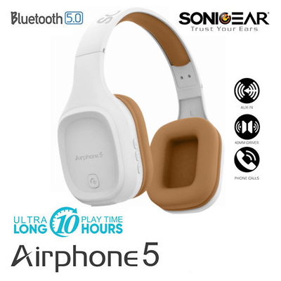 Product Bluetooth Ακουστικά Sonic Gear 5.0 HEADSET (2019) AIRPHONE 5 W.GOLD base image