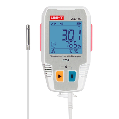 Product Ψηφιακό Θερμόμετρο Uni-T & Υγρασιόμετρο A57 Bt, -40~85 °C, Bluetooth, Ip54 base image