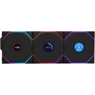 Product Case Fan 12cm Lian Li UNI FAN TL-LCD Wireless Black (3pcs & controller) base image