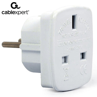 Product Αντάπτορας Πρίζας Cablexpert AC UK SOCKET to EU SCHUKO PLUG 7,5A base image