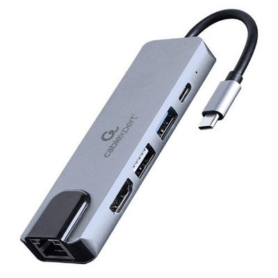 Product Docking Station Cablexpert USB Type-C 5IN1 MULTI-PORT (HUB+HDMI+PD+LAN) base image