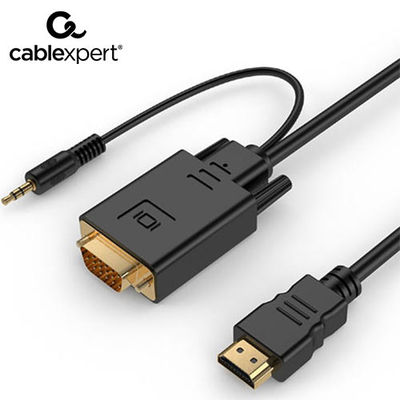 Product Αντάπτορας HDMI Cablexpert to VGA and Single PORT 1,8M Black base image