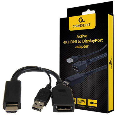Product Αντάπτορας HDMI Cablexpert ACTIVE 4K to DisplayPort Black base image