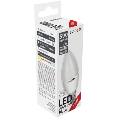 Product Λάμπα LED Avide Κερί 7W E14 Θερμό 3000K Value base image