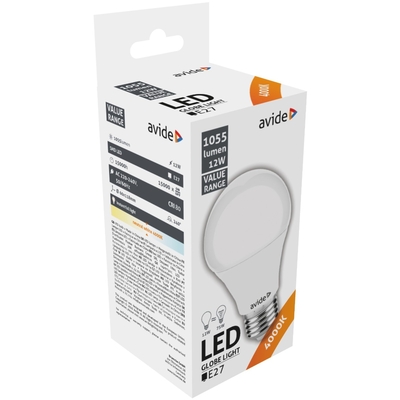 Product Λάμπα LED Avide Κοινή 12W E27 Λευκό 4000K Value base image