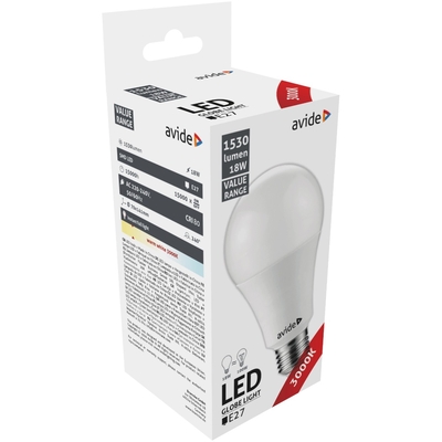 Product Λάμπα LED Avide Κοινή 18W E27 Θερμό 3000K Value base image