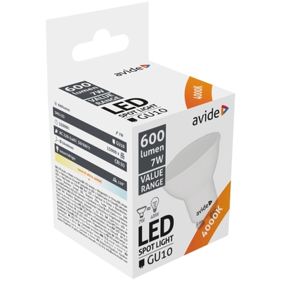 Product Λάμπα LED Avide Σπότ GU10 7W Λευκό 4000K Value base image