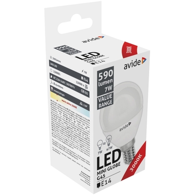 Product Λάμπα LED Avide Σφαιρική 7W E14 Θερμό 3000K Value base image